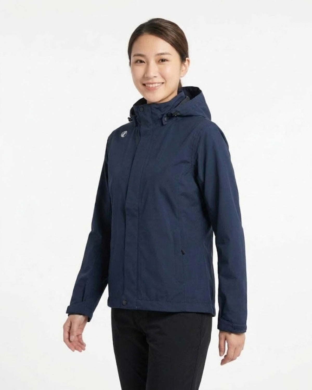 女裝【專業防水·防風透氣】壓膠防水拉鏈連帽衝鋒外套