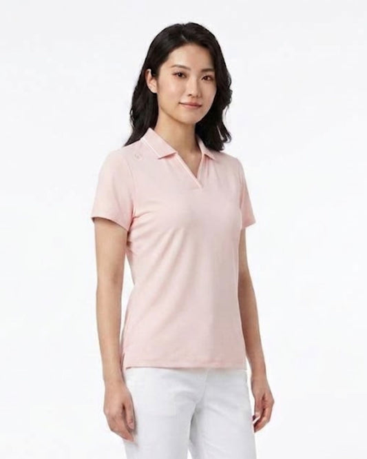 女裝 彈力修身翻領 V 領短袖 Polo 衫