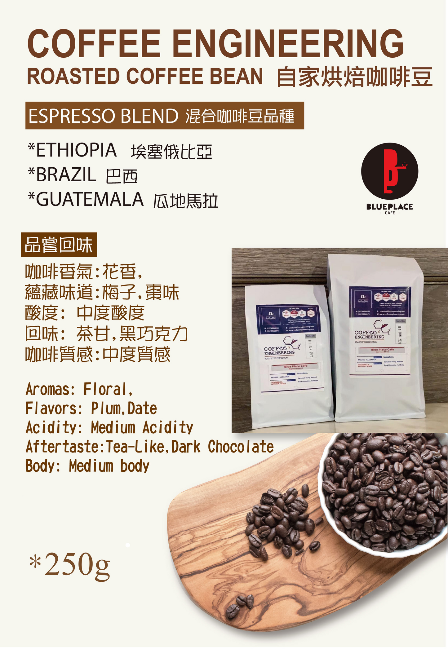 Blueplace Cafe Espresso Blend 250g