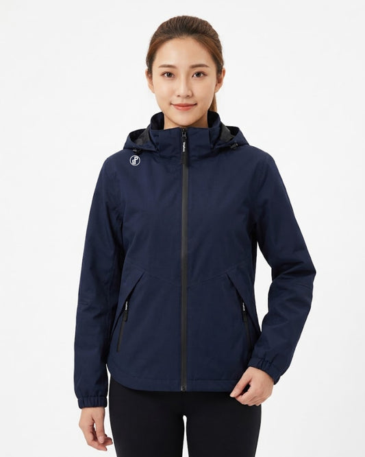 女裝 壓膠防水拉鏈連帽透氣防風外套