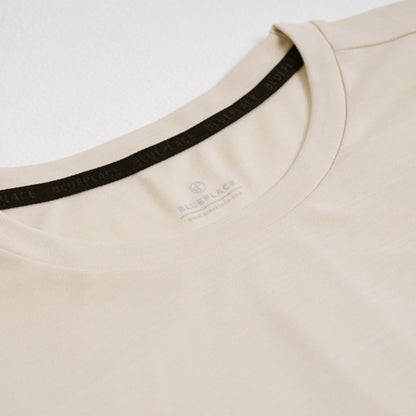 Women's Coffee Yarn Short Sleeve T-Shirt With Small Logo 