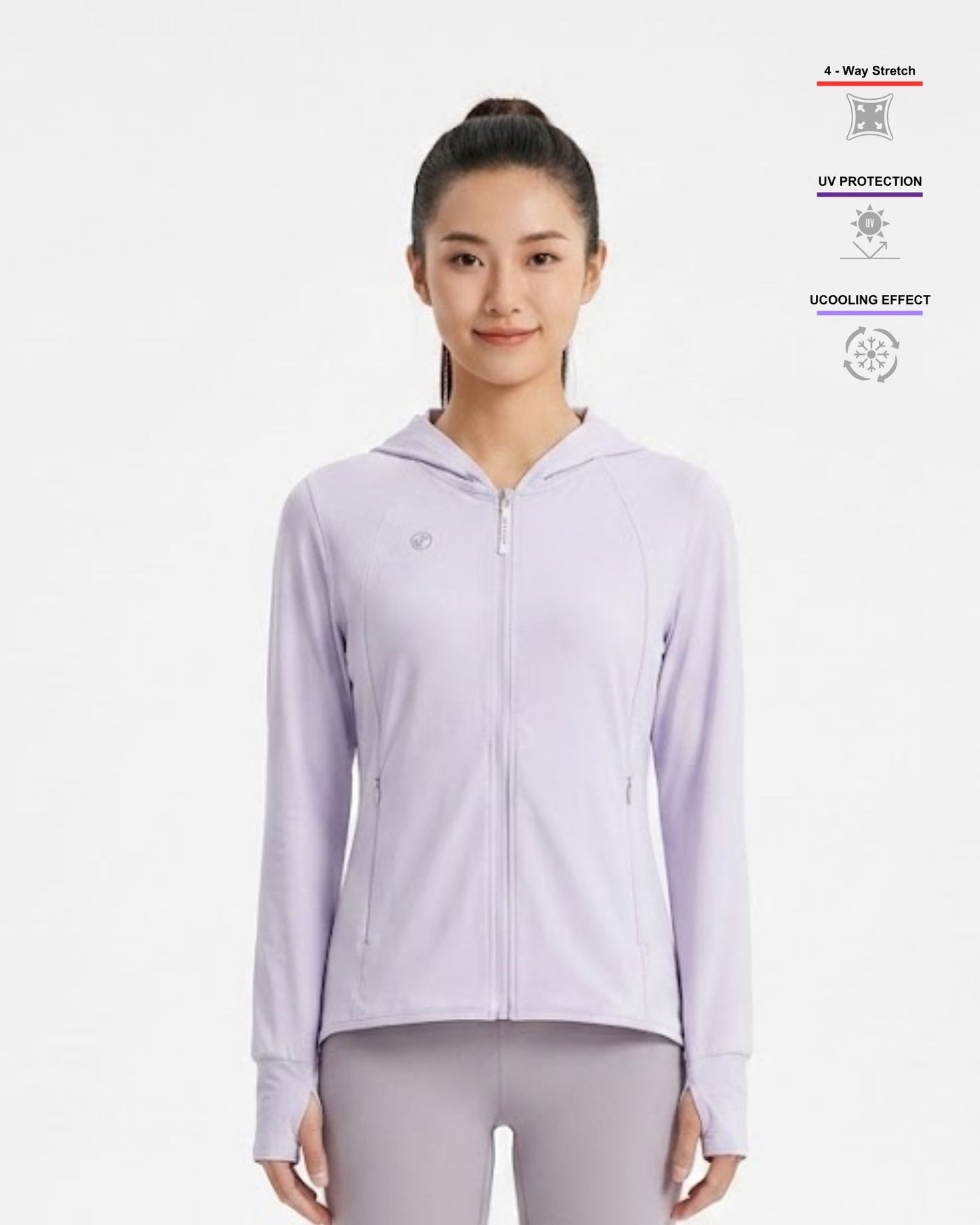 女款 冰絲彈力防曬防風連帽外套
