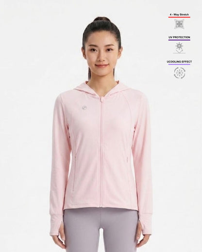 女款 冰絲彈力防曬防風連帽外套