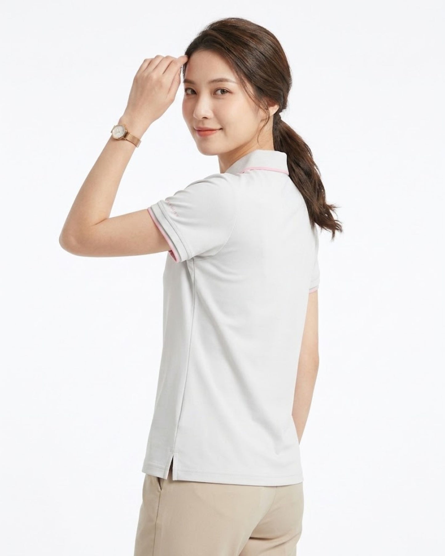女裝 彈力透氣翻領短袖 Polo 衫