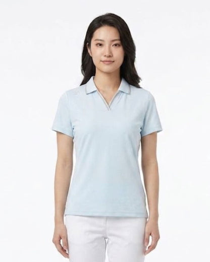 女裝 彈力修身翻領 V 領短袖 Polo 衫