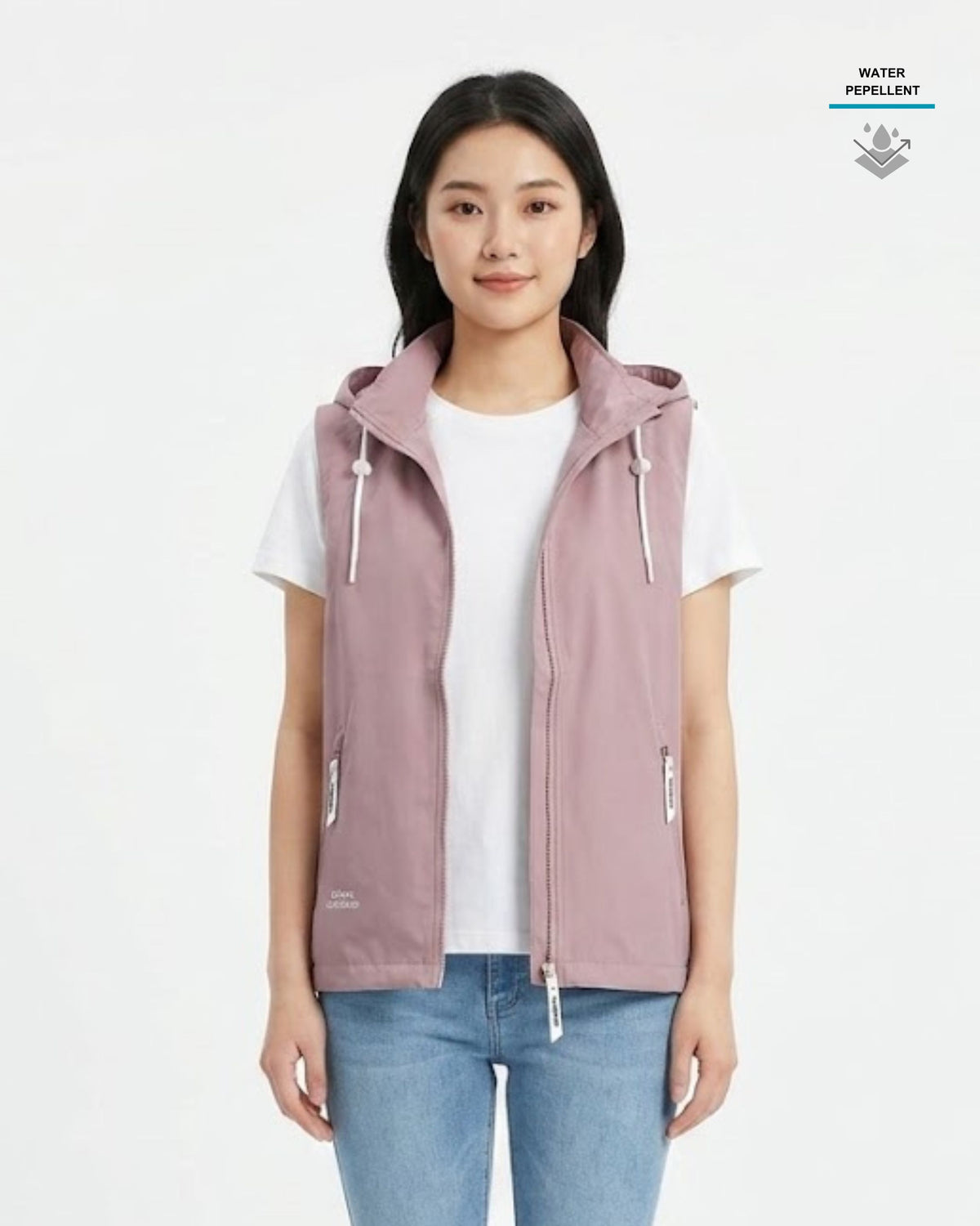 女裝 輕量防潑水連帽背心外套