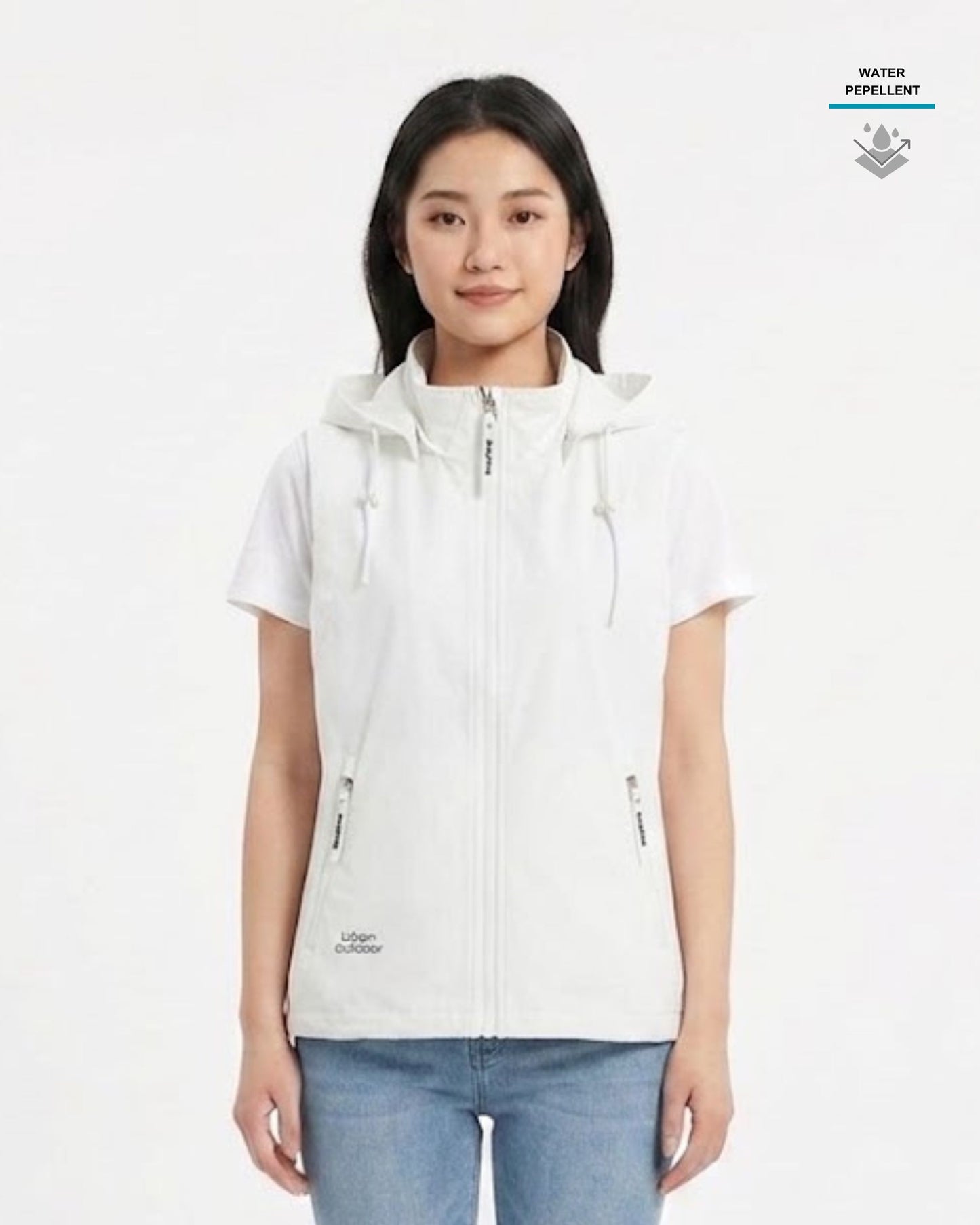 女裝 輕量防潑水連帽背心外套
