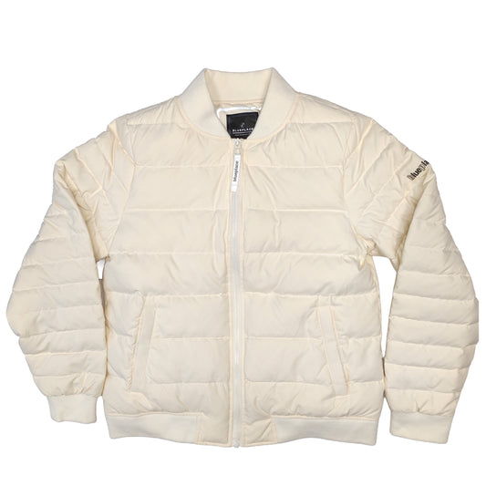Women's white V-neck down jacket