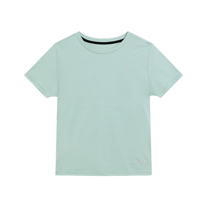 Women's Coffee Yarn Short Sleeve T-Shirt With Small Logo 