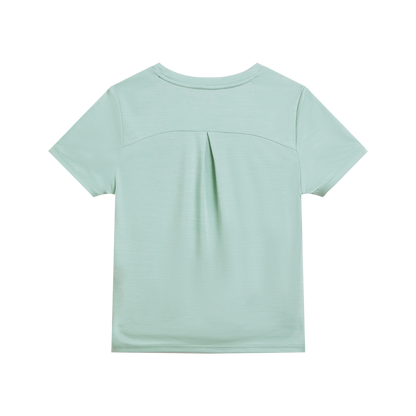 Women's Coffee Yarn Short Sleeve T-Shirt With Small Logo 