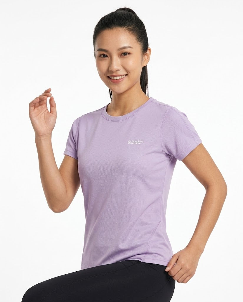 女裝 圓領快乾網眼T恤